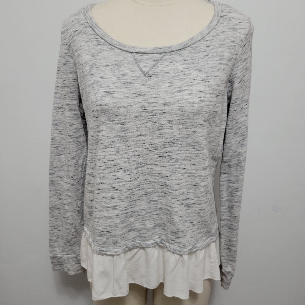 Chip & Pepper marled ruffle hem sweatshirt size medium